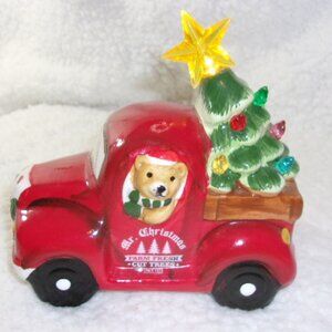 HXS-147 MR. CHRISTMAS LIGHT UP RED TRUCK WITH BEAR